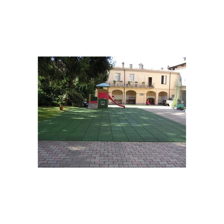 BALDOSA DE CAUCHO ANTITRAUMA 400X400X25MM COLOR VERDE ARTPLAST