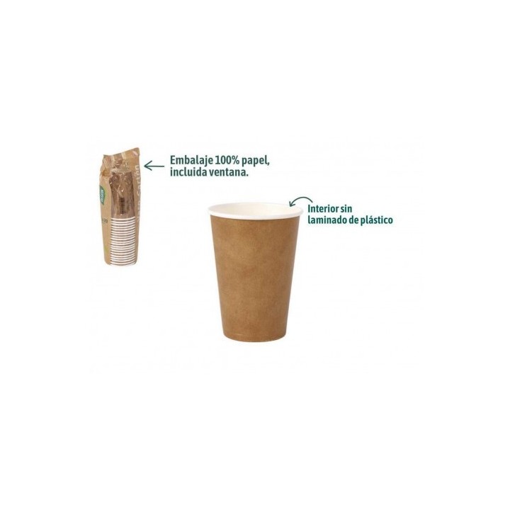 SET 20 VASOS CARTON KRAFT 220CC ALGON