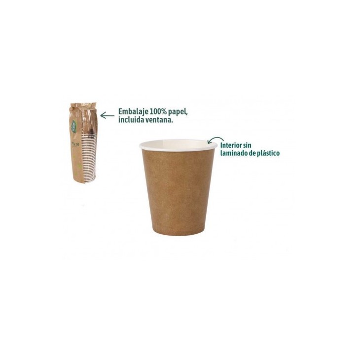 SET 30 VASOS CARTON KRAFT 250CC ALGON
