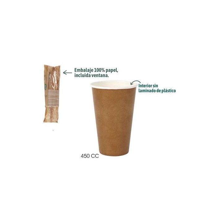 SET 15 VASOS CARTON KRAFT 450CC ALGON