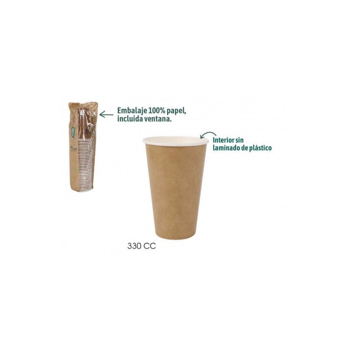 SET 35 VASOS CARTON KRAFT 330CC ALGON