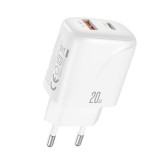 CARGADOR USB+USB-C 20W L158 BLANCO XO