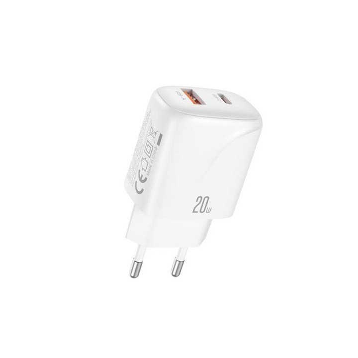CARGADOR USB+USB-C 20W L158 BLANCO XO