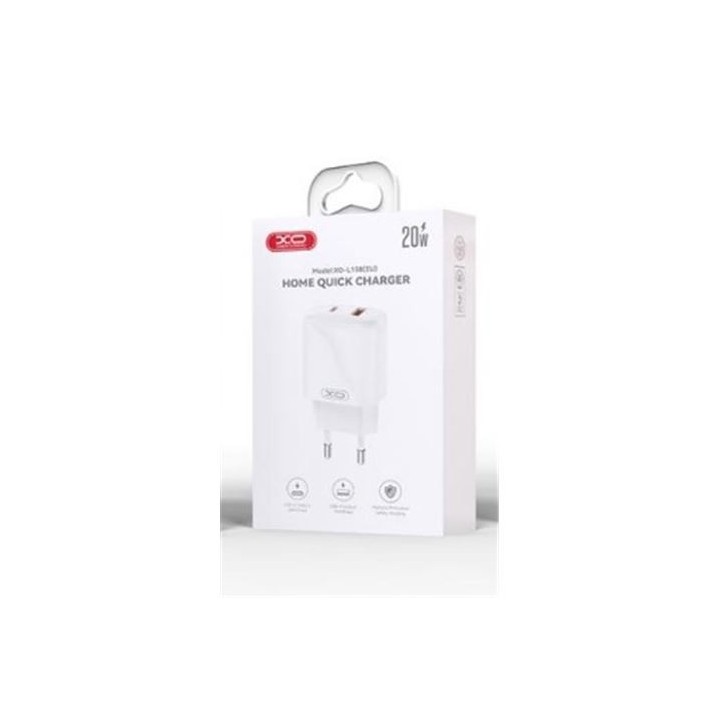 CARGADOR USB+USB-C 20W L158 BLANCO XO