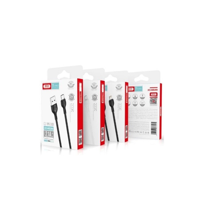 CABLE 2.1A USB A TIPO C 2 METROS NEGRO NB200 XO