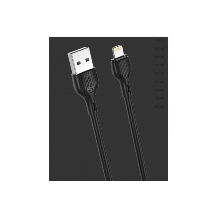 CABLE 2.1A USB A LIGTHNING 1 METRO NEGRO NB200 XO