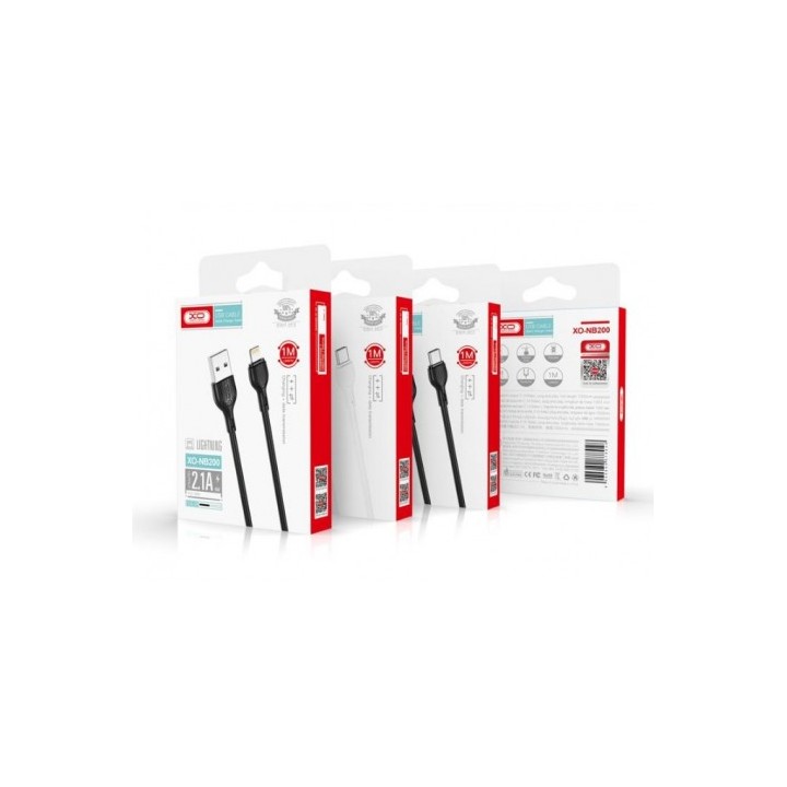 CABLE 2.1A USB A LIGTHNING 1 METRO NEGRO NB200 XO