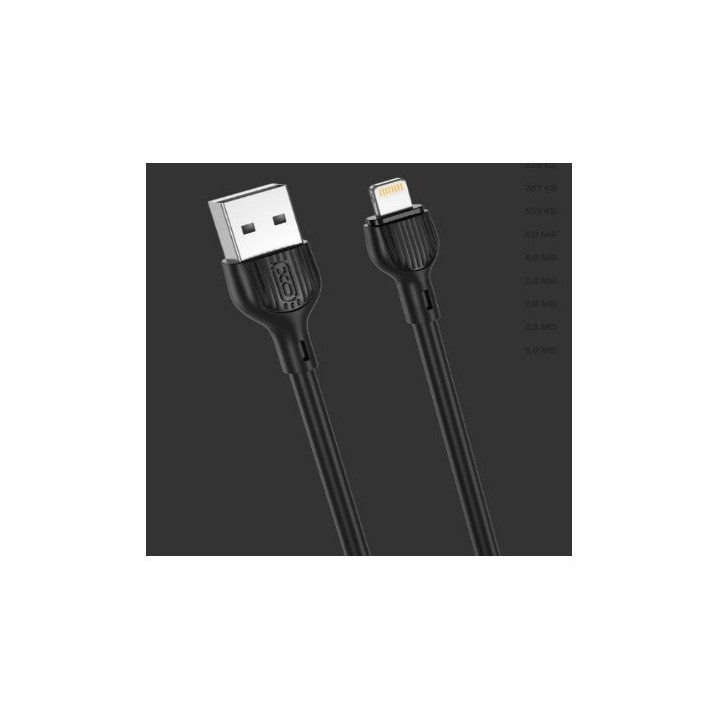 CABLE 2.1A USB A LIGTHNING 2 METROS NEGRO NB200 XO