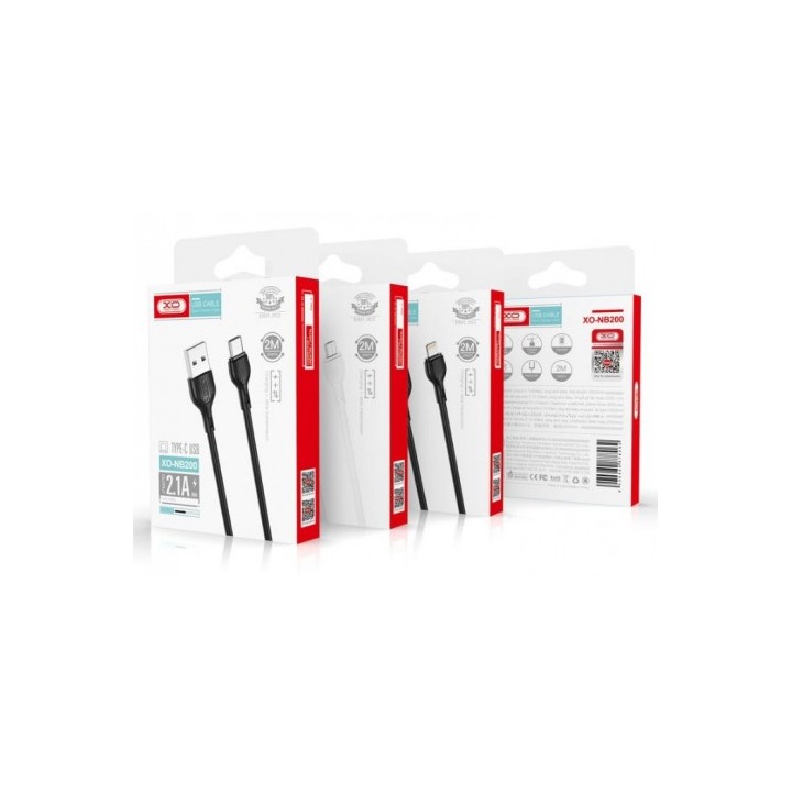CABLE 2.1A USB A LIGTHNING 2 METROS BLANCO NB200 XO