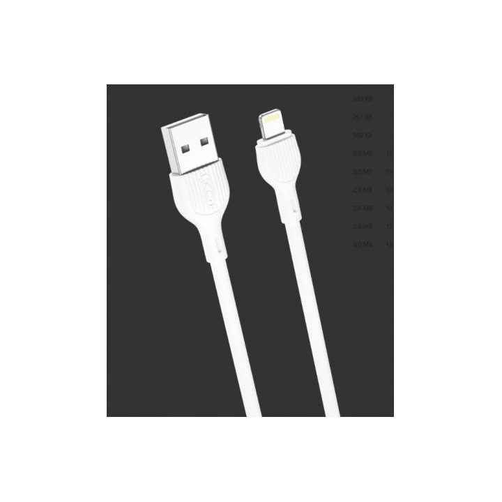 CABLE 2.1A USB A LIGTHNING 1 METRO BLANCO NB200 XO