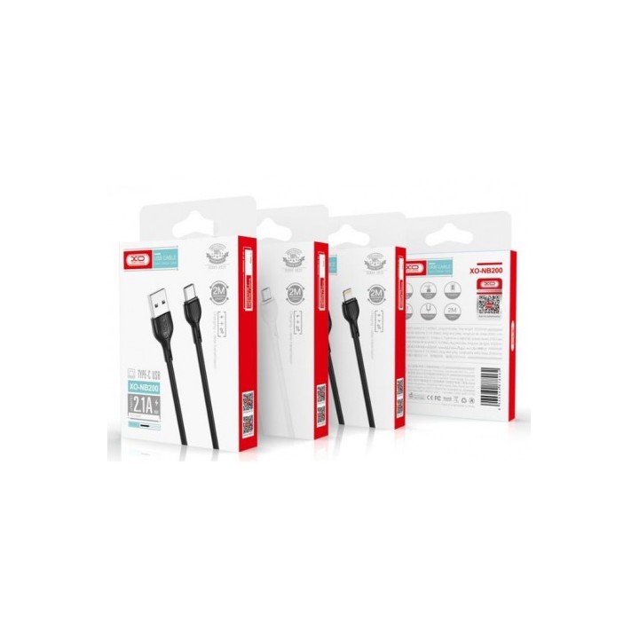CABLE 2.1A USB A LIGTHNING 1 METRO BLANCO NB200 XO
