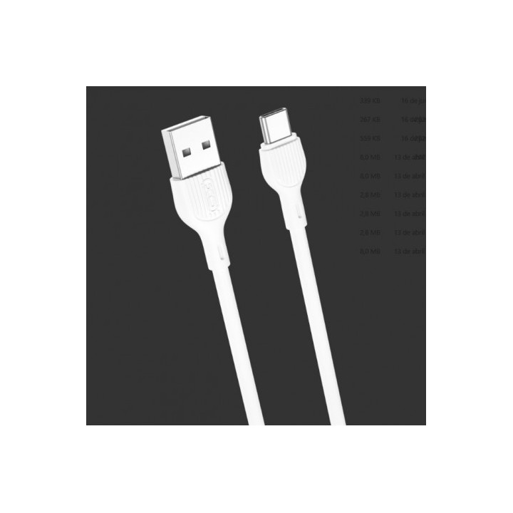 CABLE 2.1A USB A TIPOC 1 METRO BLANCO NB200 XO