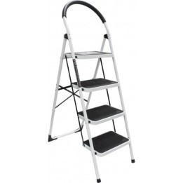 ESCALERA DOMESTICA EN ACERO Y GOMA 4P. MADER
