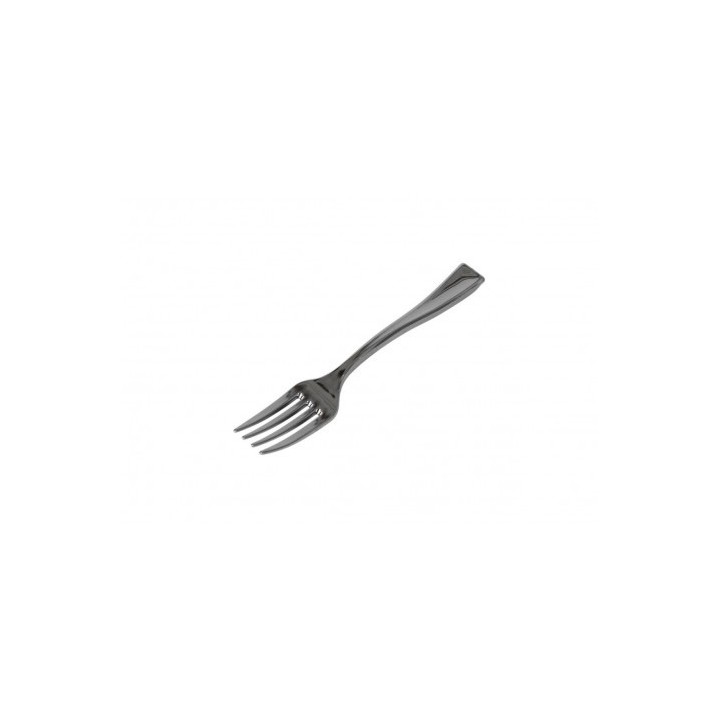SET 50 TENEDOR 10CM PLASTICO REUTILIZABLE PLATA ALGON