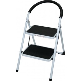 ESCALERA DOMESTICA EN ACERO Y GOMA 2P. MADER
