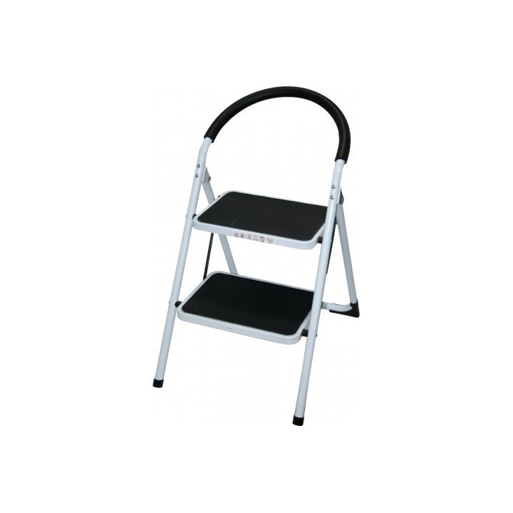 ESCALERA DOMESTICA EN ACERO Y GOMA 2P. MADER