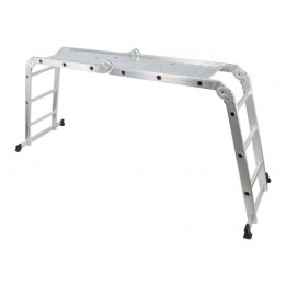ESCALERA ALUMINIO ARTICULADA 3X4 PLATAFORMA MADER