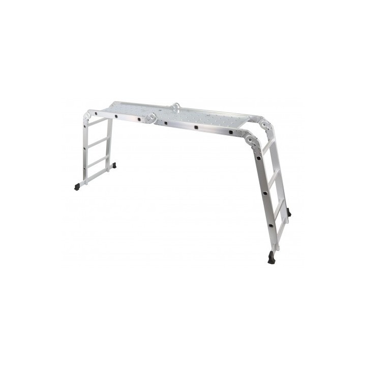 ESCALERA ALUMINIO ARTICULADA 3X4 PLATAFORMA MADER