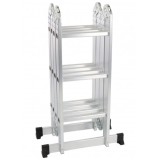 ESCALERA ALUMINIO ARTICULADA 3X4 PLATAFORMA MADER