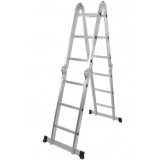 ESCALERA ALUMINIO ARTICULADA 3X4 PLATAFORMA MADER