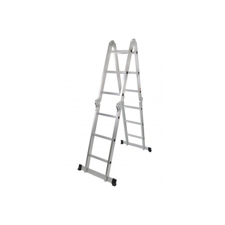 ESCALERA ALUMINIO ARTICULADA 3X4 PLATAFORMA MADER