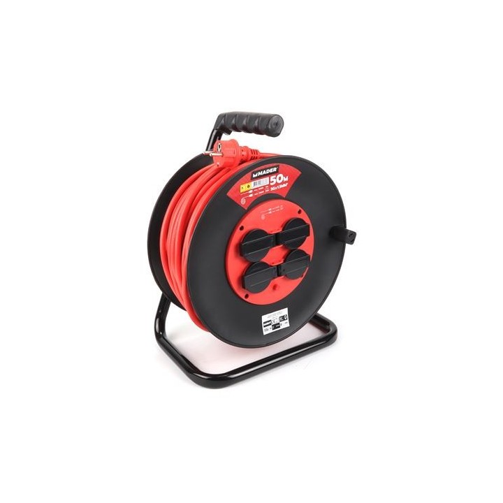 ENROLLADOR DE CABLE 50 METROS CABLE 3X1.5MM MADER