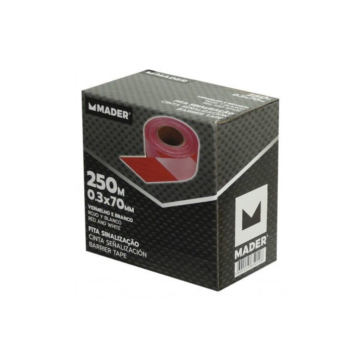 CINTA DE SEÑALIZACION ROJO-BLANCO 250Mtrs.X7Cm. MADER
