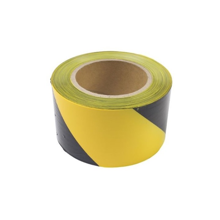 CINTA DE SEÑALIZACION NEGRO-AMARILLO 250Mtrs.X7Cm. MADER