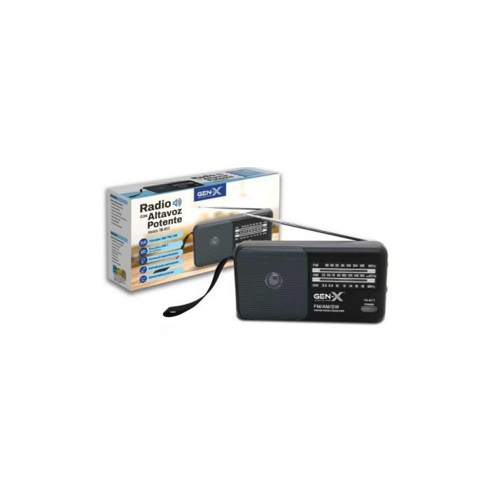 RADIO PORTATIL CLASICA SW/AM/FM ANALOGICA NEGRA FM-4413 GEN-X