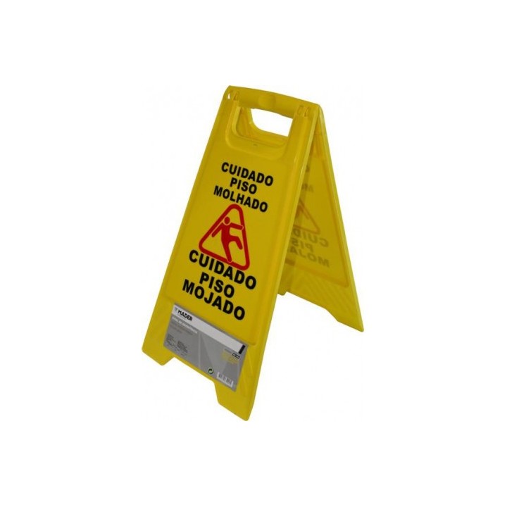 SEÑAL PISO MOJADO 20x29x61cm MADER