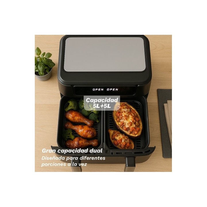 FREIDORA DE AIRE 10 LITROS 2800W CUBETOS FLEXIBLES GRUNKEL