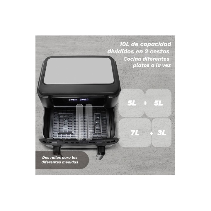 FREIDORA DE AIRE 10 LITROS 2800W CUBETOS FLEXIBLES GRUNKEL