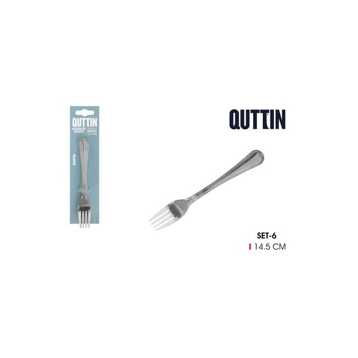 PACK 6 TENEDORES POSTRE 14.5CM SOFIA QUTTIN