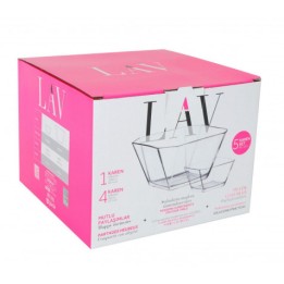 PACK 4 BOL VIDRIO 300CC + ENSALADERA 1900CC LAV