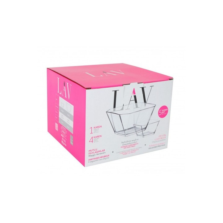 PACK 4 BOL VIDRIO 300CC + ENSALADERA 1900CC LAV