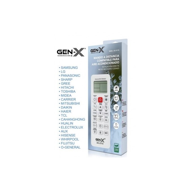 MANDO UNIVERSAL PARA AIRES ACONDICIONADOS AC-2115 GEN-X