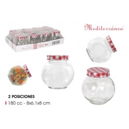 TARRO VIDRIO 2 POSICIONES 180ML TAPA ROSCA