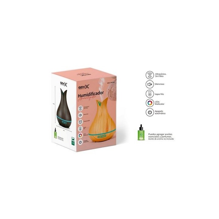 HUMIDIFICADOR AROMATIZADOR ULTRASONICO 130ML GEN-X