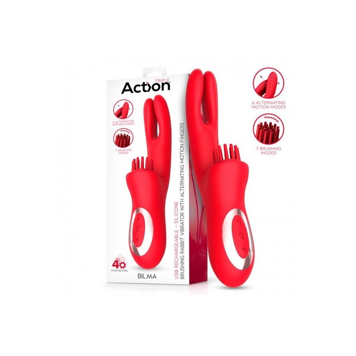 VIBRADOR CON 4 MOTORES Y MOVIMIENTOS ALTERNATES BILMA ACTION