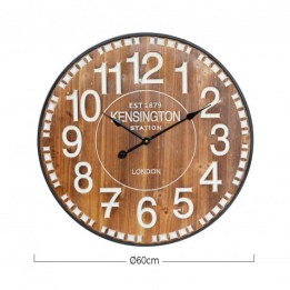 RELOJ DE PARED VINTAGE MADERA OSCURA 60CM