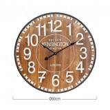 RELOJ DE PARED VINTAGE MADERA OSCURA 60CM