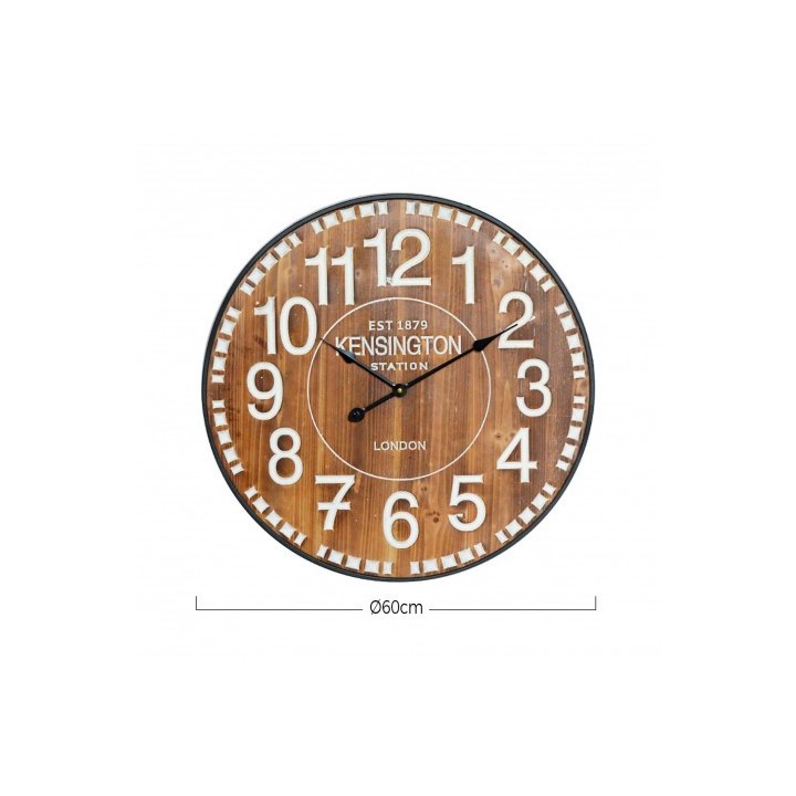 RELOJ DE PARED VINTAGE MADERA OSCURA 60CM