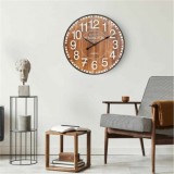 RELOJ DE PARED VINTAGE MADERA OSCURA 60CM