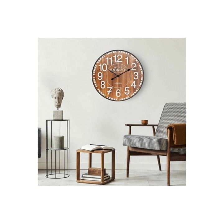 RELOJ DE PARED VINTAGE MADERA OSCURA 60CM