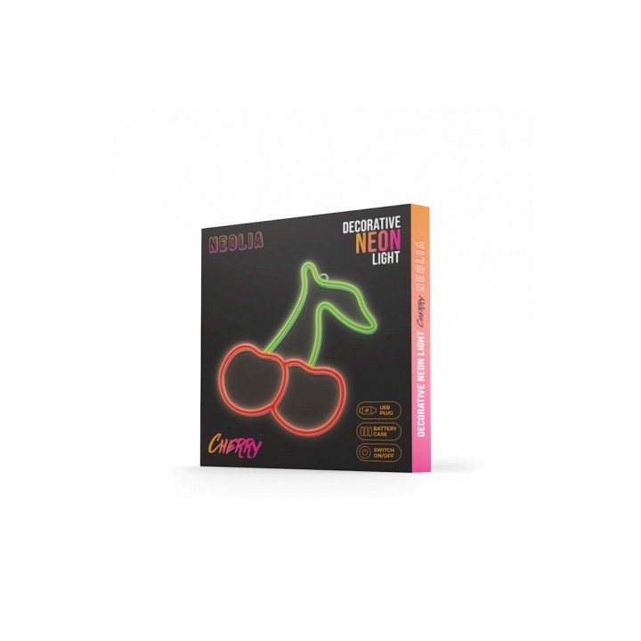 LAMPARA DECORATIVA NEON LED CHERRY FOREVER