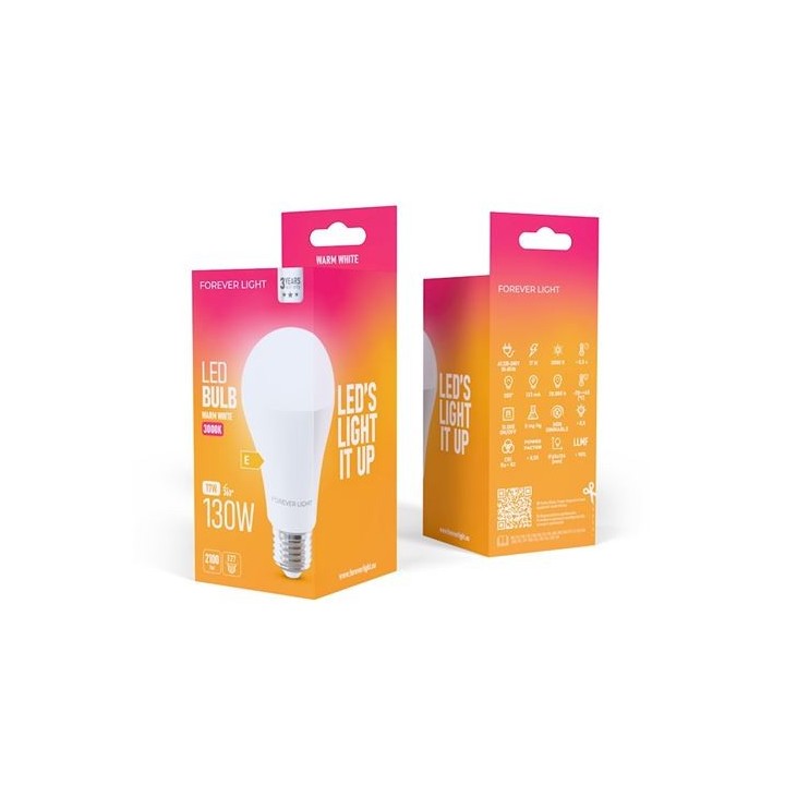 BOMBILLA LED A65 | 17W | 2100LM | E27 | LUZ CALIDA | FOREVER