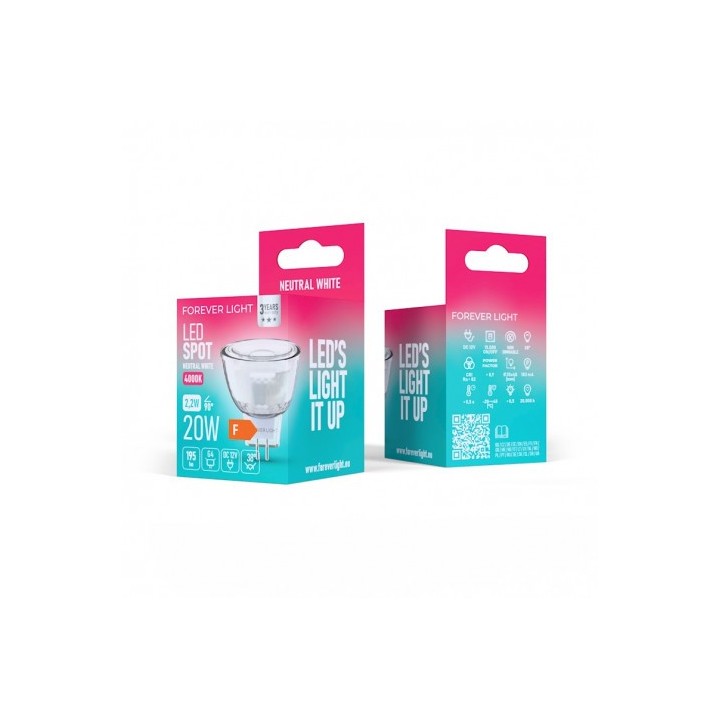 BOMBILLA LED G4 MR 11 2.2W 12V 195LUMEN LUZ BLANCA FOREVER