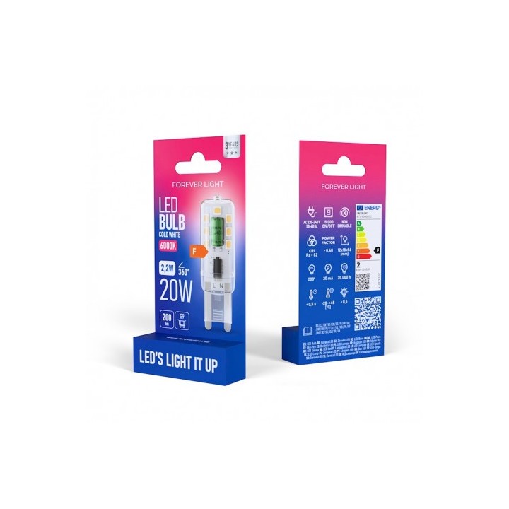 BOMBILLA LED G9 2.2W 200 LUMEN LUZ FRIA FOREVER