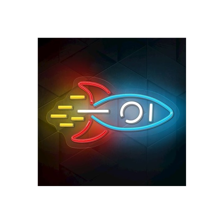 LAMPARA DECORATIVA NEON LED ROCKET FOREVER
