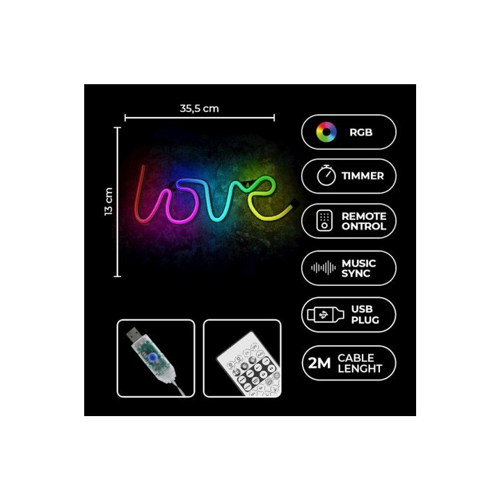 LAMPARA DECORATIVA NEON LED LOVE FOREVER